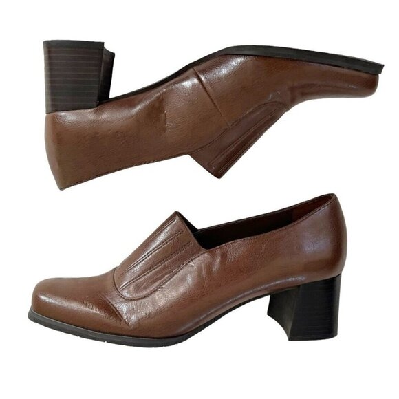 Franco Sarto Women's Sz 9.5 Brown Randy Block Heel Slip-on Booties - Picture 9 of 12